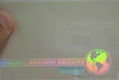 Secure W/ Web & Earth Id Card Hologram Overlays For Teslin/pvc - 100 Pack