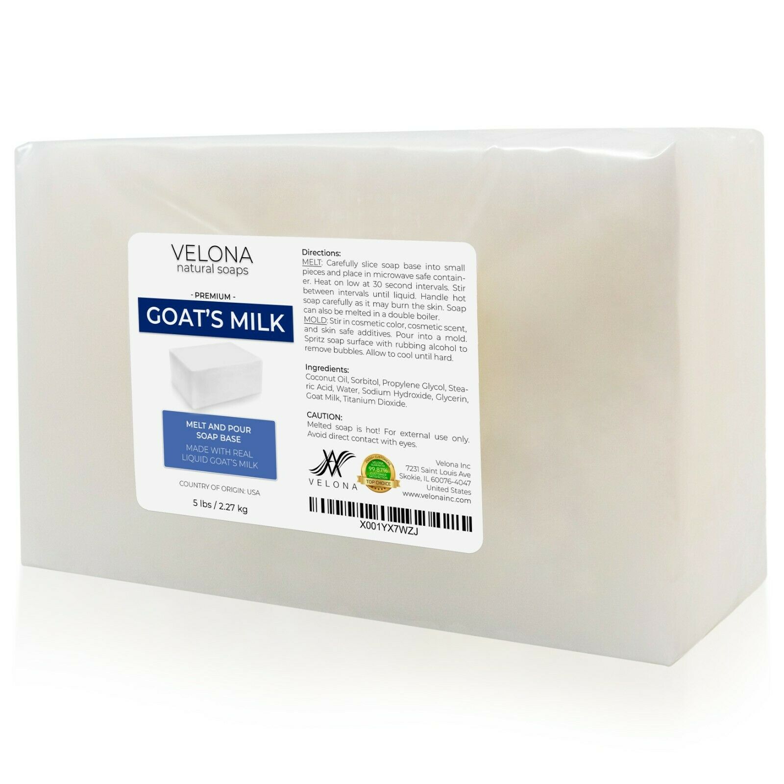 2,5,10,25 Lb - Goats Milk Soap Base By Velona | Sls/sles Free | Melt And Pour