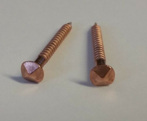 Set 10/50/100 Copper Nails 12 Gauge 1 1/4 Inch Threaded Rose Head Nails Hardened